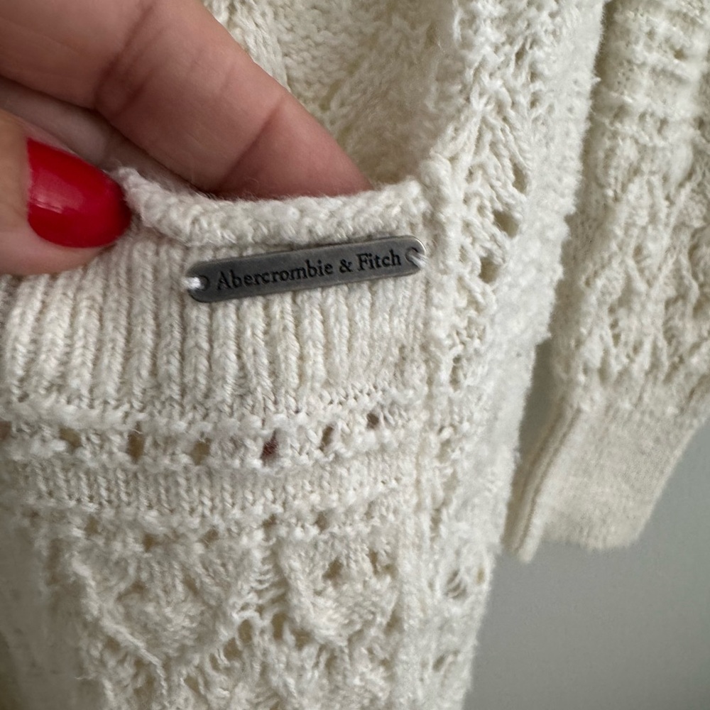 Abercrombie & Fitch‎ Ivory Open Knit Cardigan - Picture 2 of 10